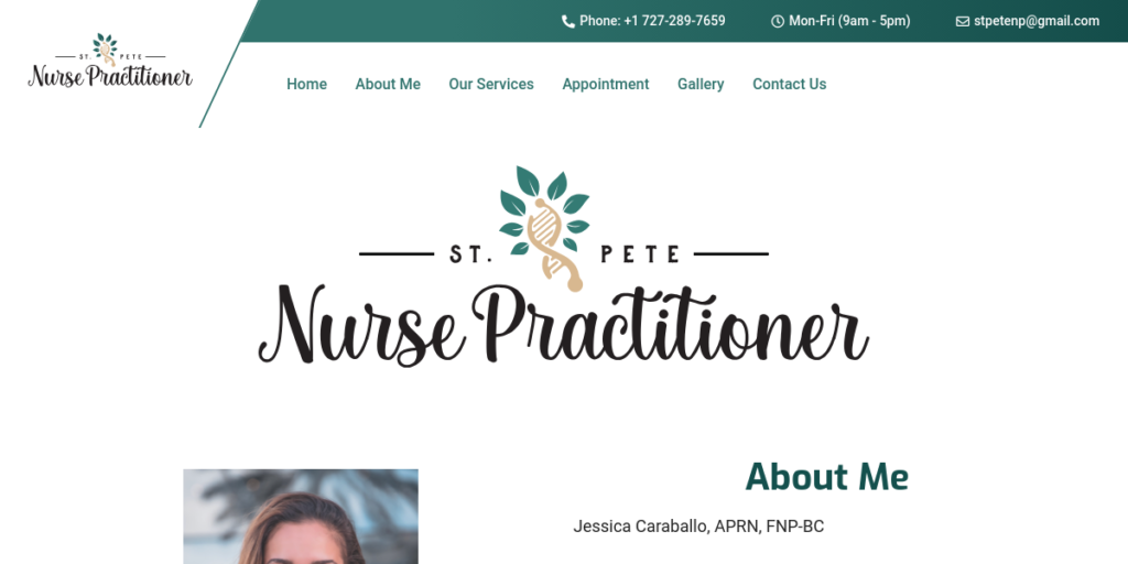 Nurse practitioner Website Design 5 Stpete NP