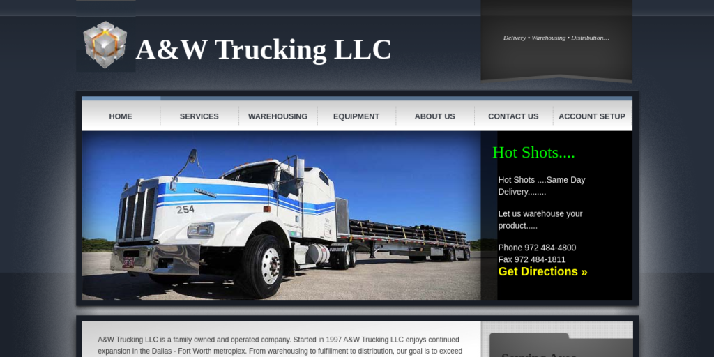 Trucking Company Website Design 21 A and W Trucking