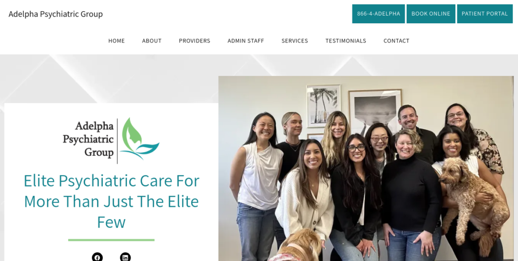 Psychiatrist Website Design 7 Adelpha psych