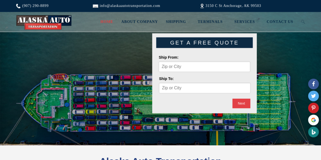 Trucking Company Website Design 19 Alaska Auto Transportation