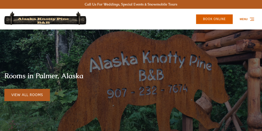 Wedding Venues Website Design 8 Alaska Knotty Pine