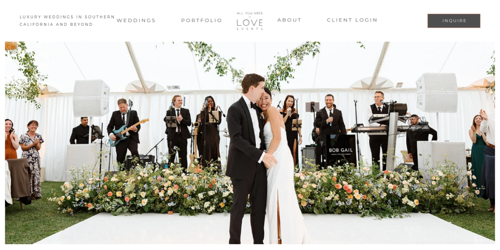 Wedding Planner Website Design 3 All You Need is Love Events