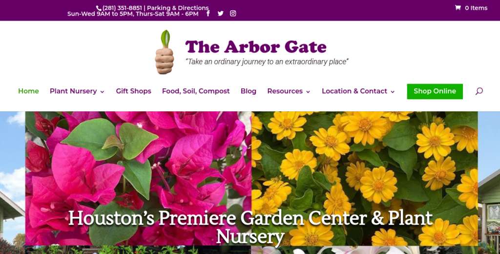 Plant Nursery Website Design 14 Arbor Gate
