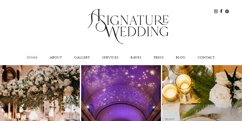Wedding Planner Website Design 32 Asignature Wedding