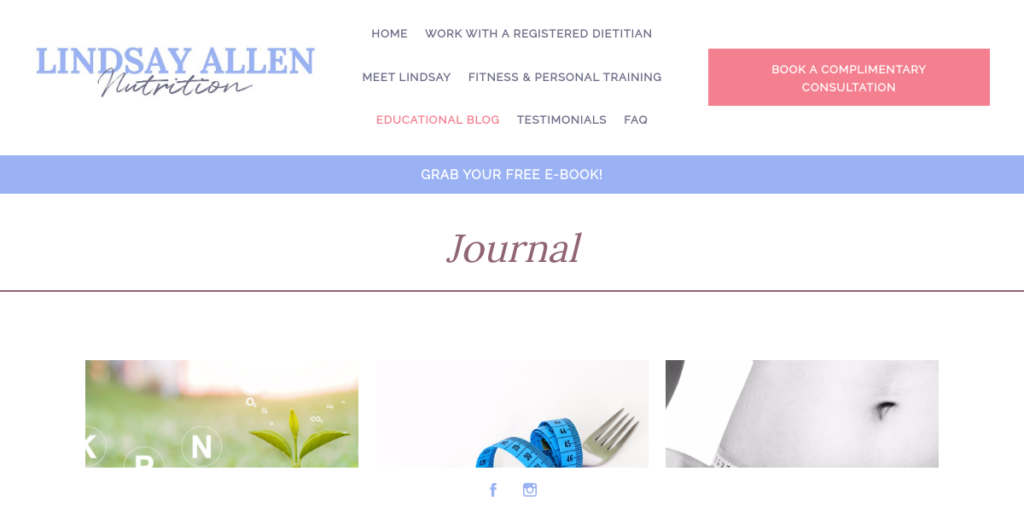Dietitian Website Design 20 Backin Balance Nutrition