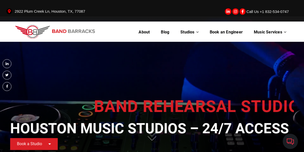 Recording Studio Website Design 30 Band Barracks
