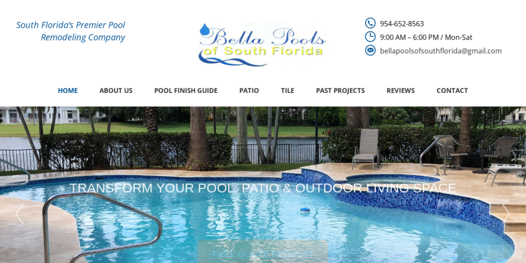 Swimming Pool Contractor Website Design 8 Bella Pools of South Florida