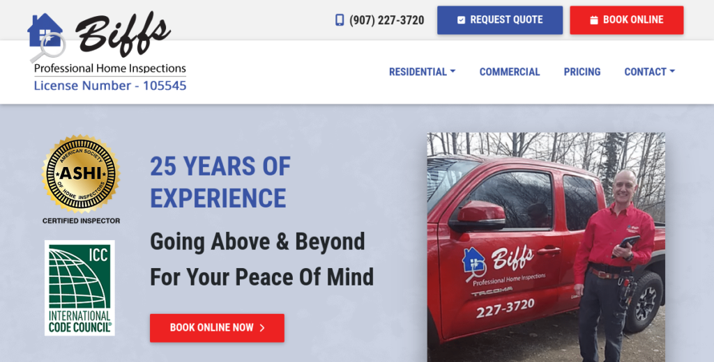 Home inspector Website Design 14 Biffs Pro Inspect