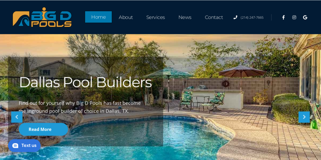 Swimming Pool Contractor Website Design 35 Bigd Pools