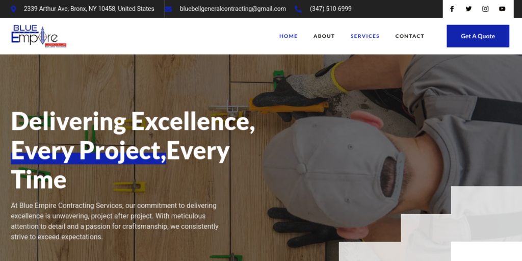 Concrete Contractor Website Design 42 Blue Empire Contracting
