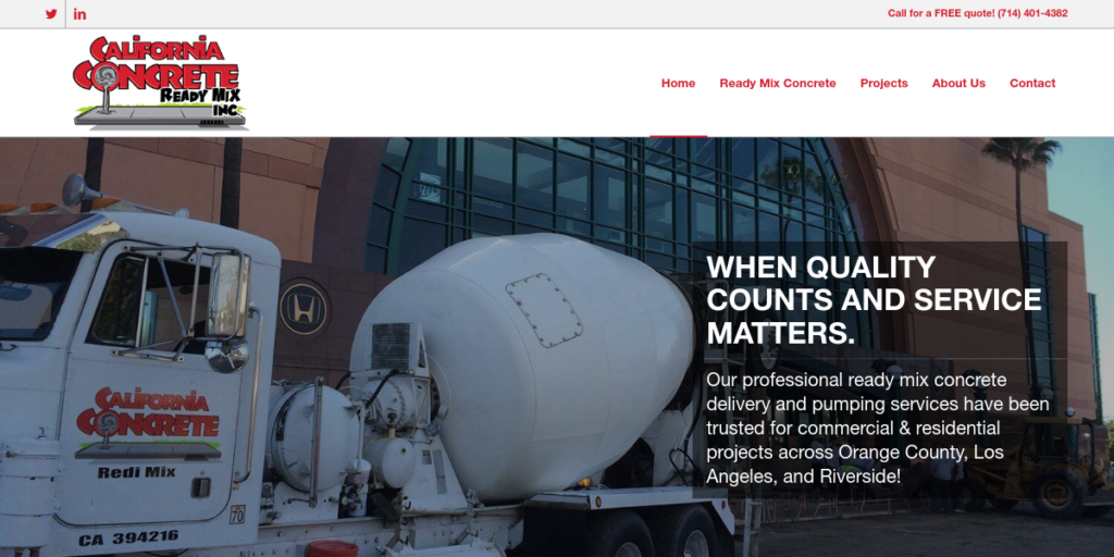 Concrete Contractor Website Design 10 CA Concrete