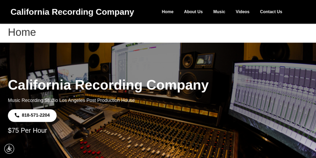 Recording Studio Website Design 22 California Recording Company