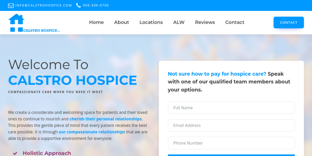 Hospice Website Design 11 Calstro Hospice inc