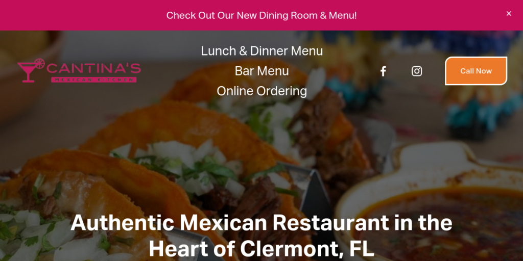 Mexican restaurant Website Design 8 Cantinas Mexican Kitchen