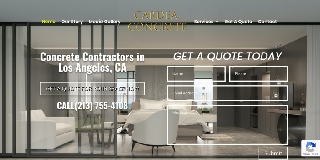 Concrete Contractor Website Design 5 Cardea Concrete