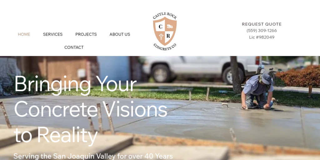 Concrete Contractor Website Design 8 Castlerock Concrete