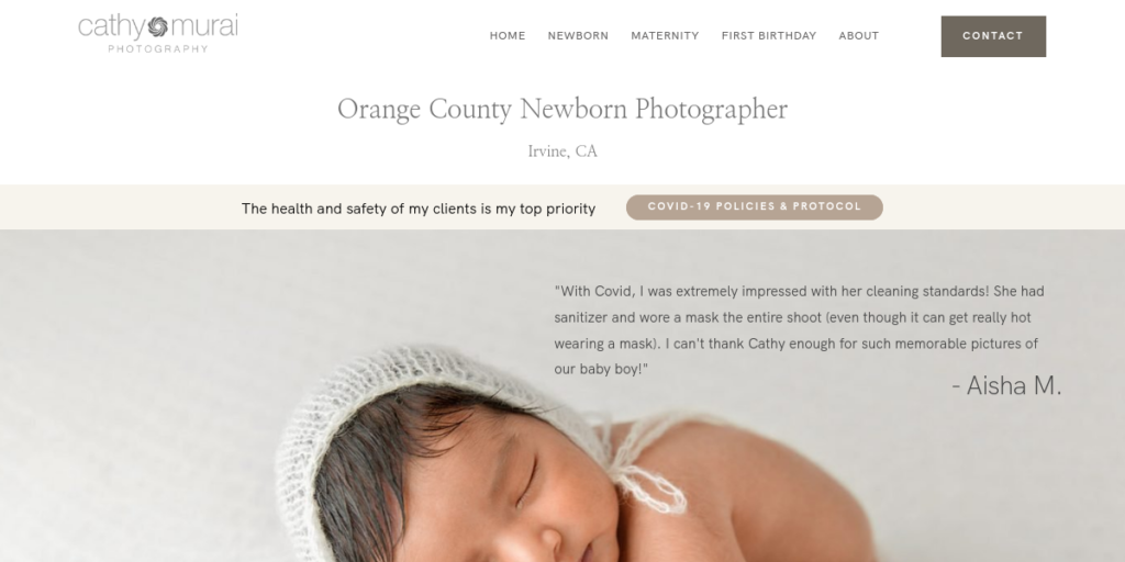Newborn Photography Website Design 7 Cathy Murai