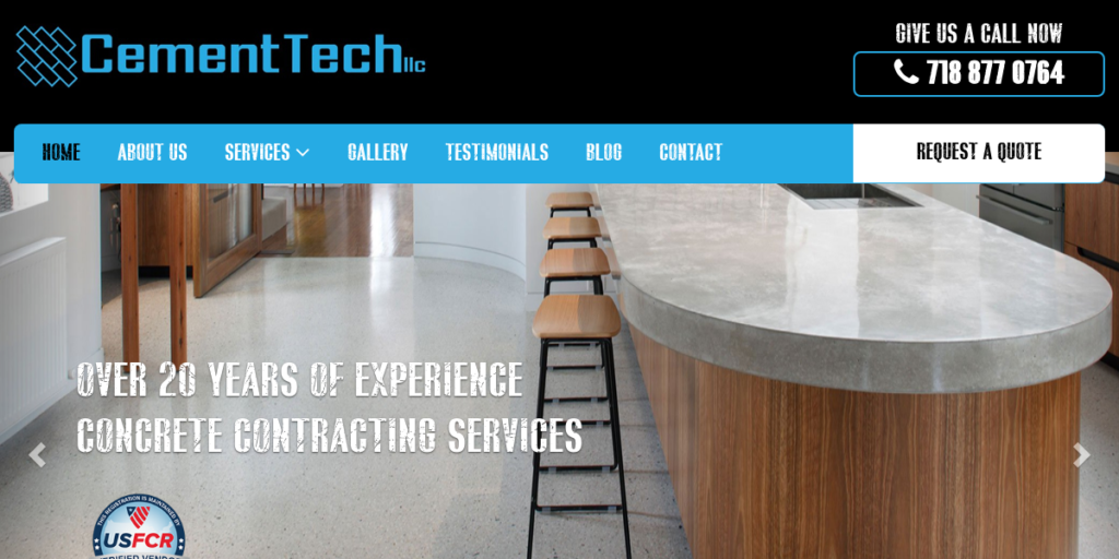 Concrete Contractor Website Design 40 Cement Tech NewYork