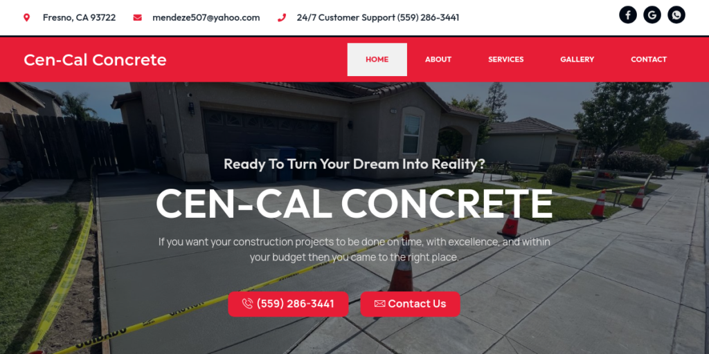 Concrete Contractor Website Design 14 Cen Calconcrete