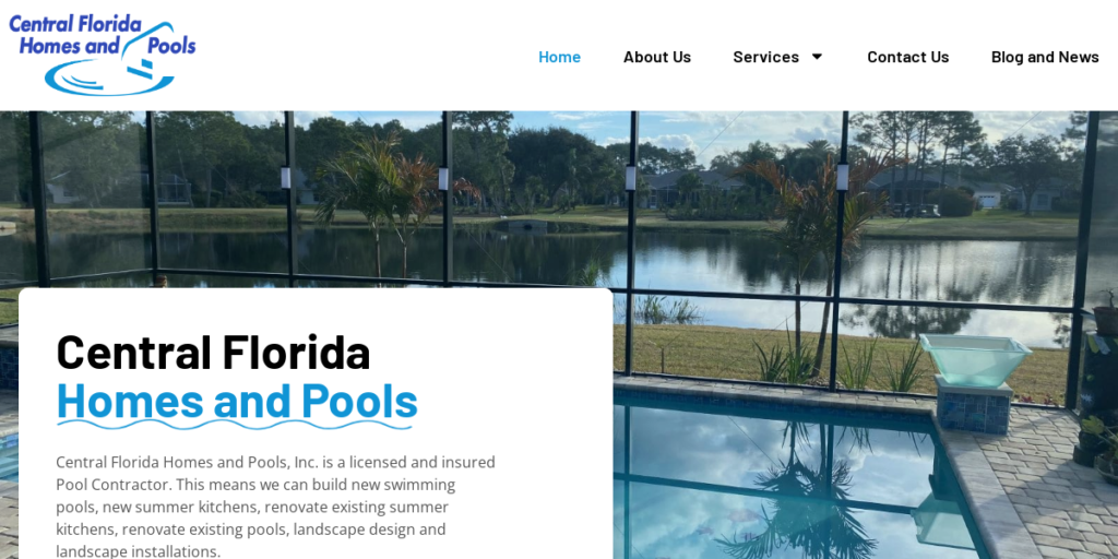 Swimming Pool Contractor Website Design 6 Central Florida Homes and Pools