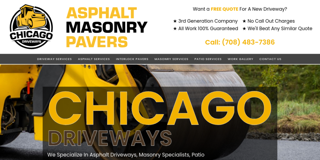 Driveway Contractor Website Design 30 Chicago Driveways
