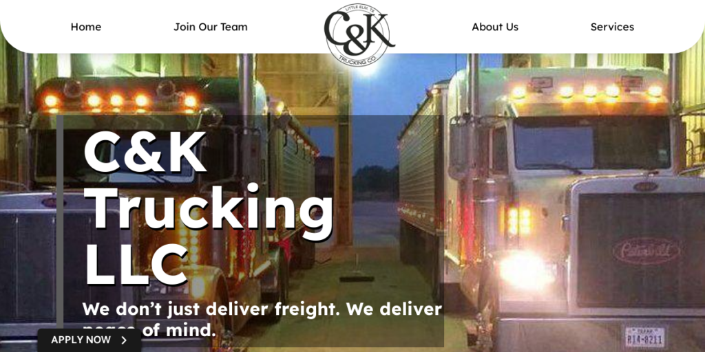 Trucking Company Website Design 20 Ck Trucking LLC
