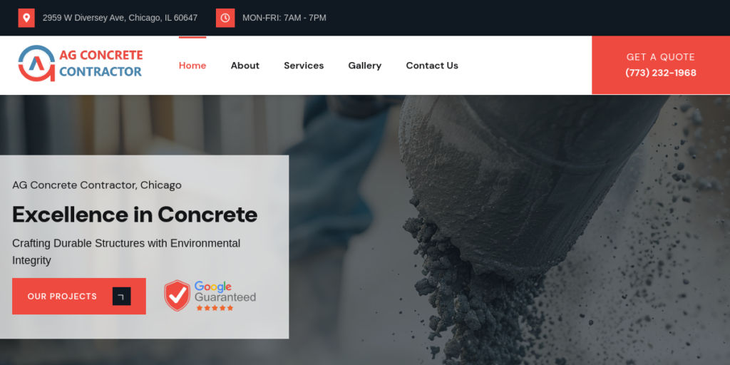 Driveway Contractor Website Design 29 Concrete Companies Chicago