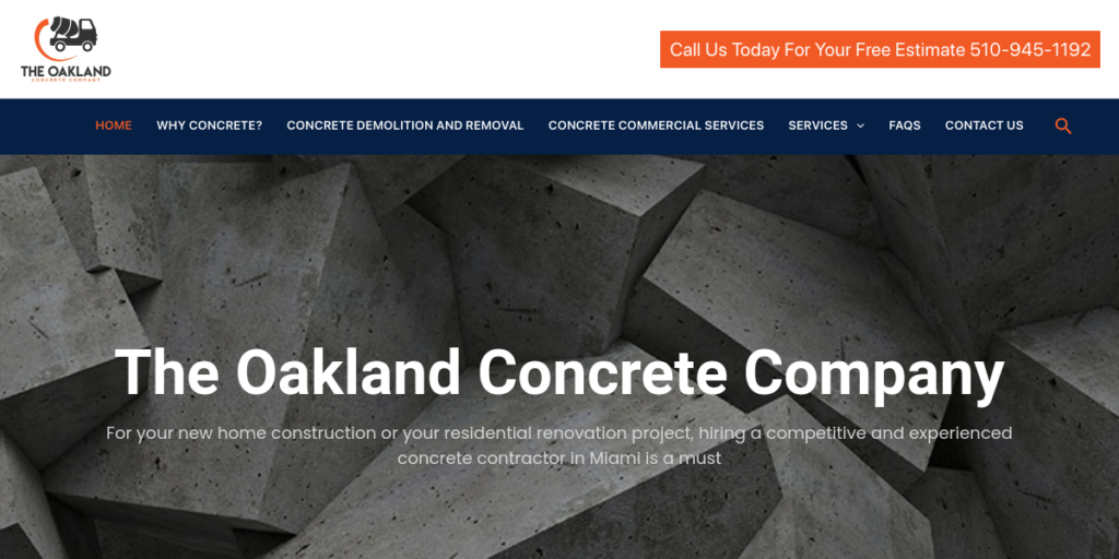 Concrete Contractor Website Design 7 Concrete Company Oakland