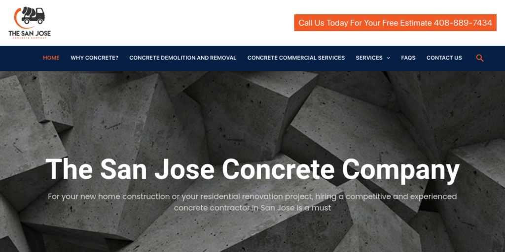 Concrete Contractor Website Design 22 Concrete Company San Jose