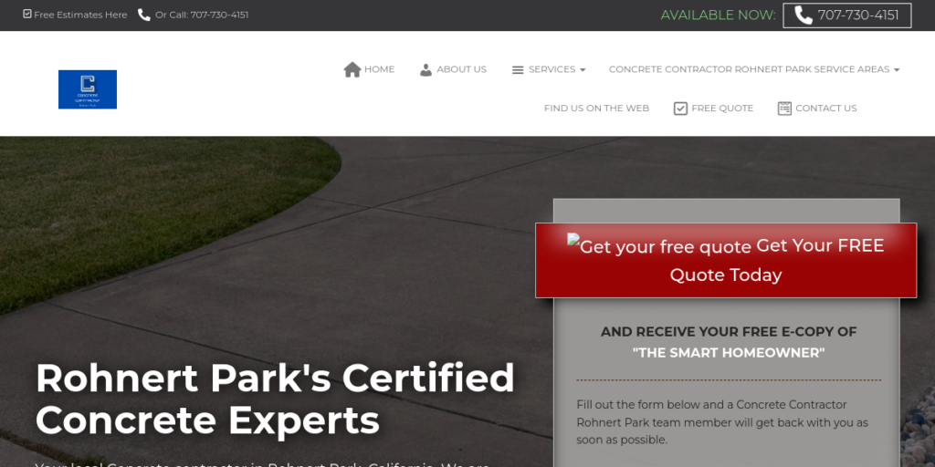Concrete Contractor Website Design 15 Concrete Contractor Rohnert Park