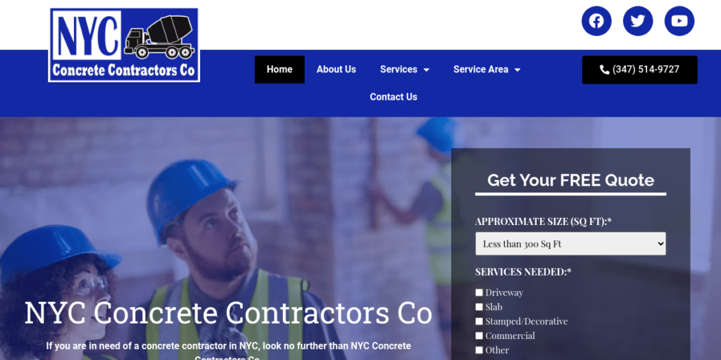 Concrete Contractor Website Design 36 Concrete Contractors NewYork