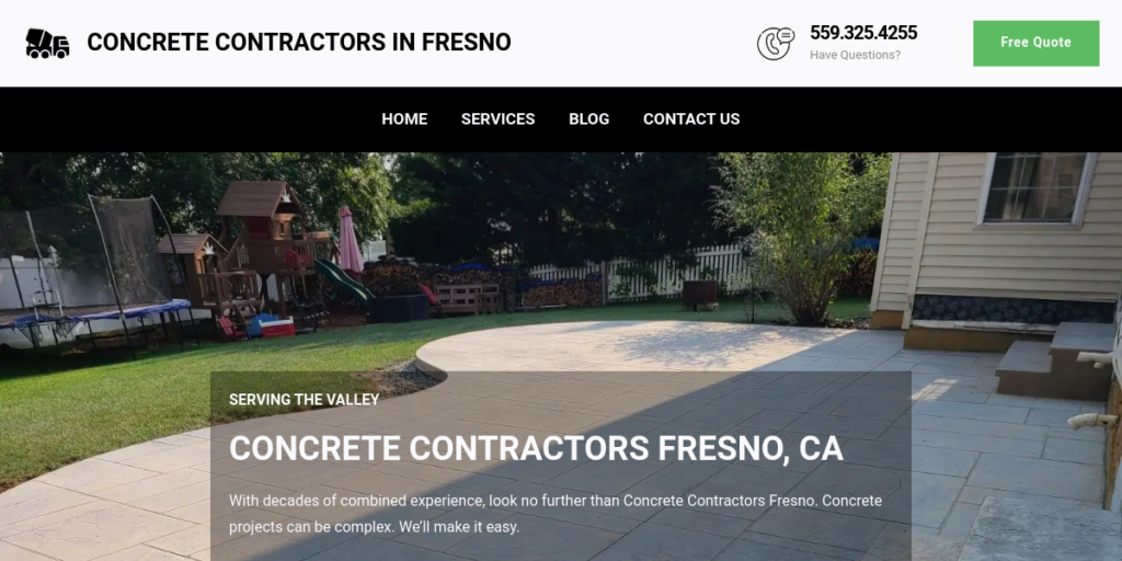 Concrete Contractor Website Design 33 Concrete Contractors in Fresno