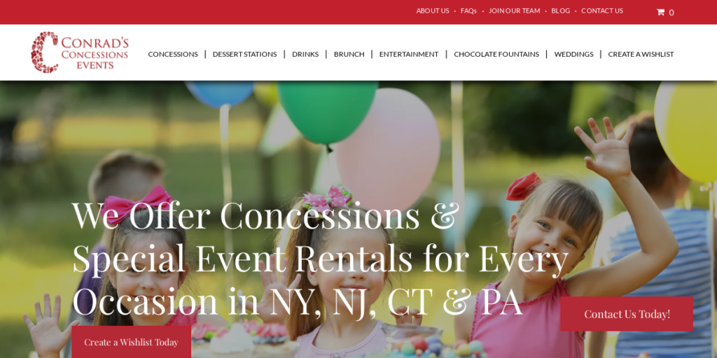 Wedding Planner Website Design 35 Conrads Concessions