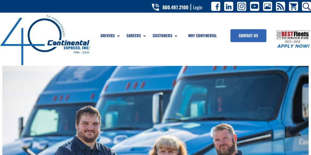 Trucking Company Website Design 8 Continental Express INC