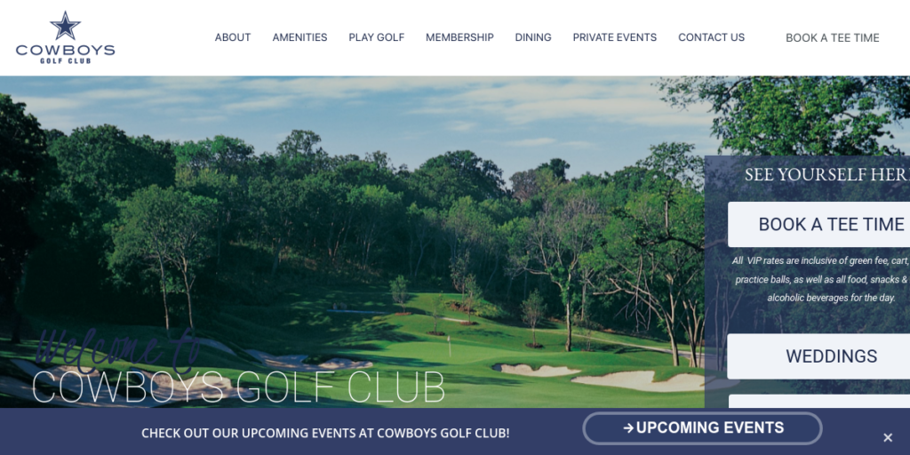 Golf Course Website Design 18 Cowboys Golf Club