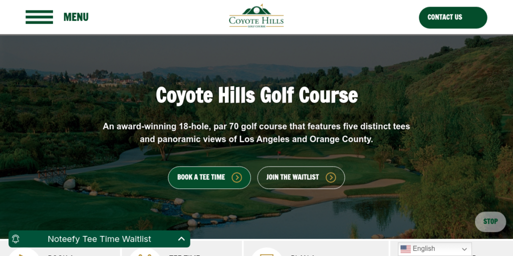 Golf Course Website Design 4 Coyote Hills GC