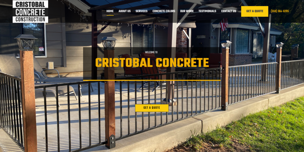 Concrete Contractor Website Design 3 Cristobal Concrete