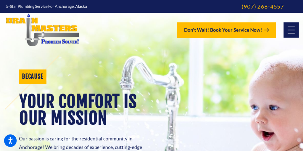 Swimming Pool Contractor Website Design 14 Drain Masters ak