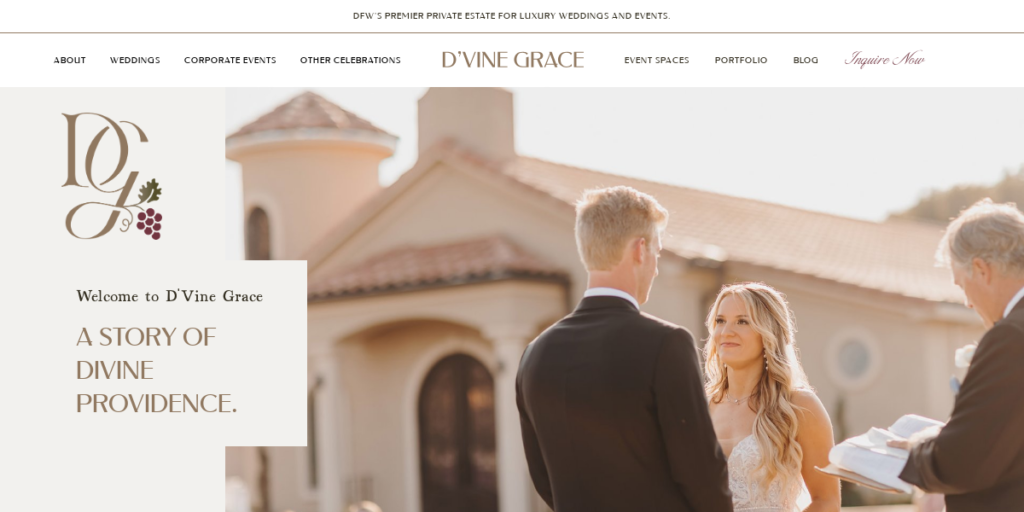 Wedding Venues Website Design 3 Dvine Grace