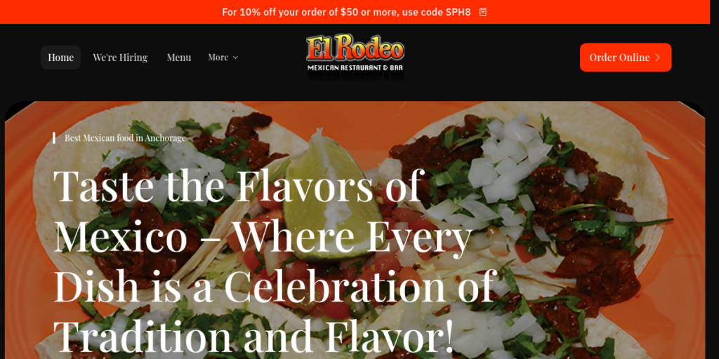 Mexican restaurant Website Design 12 EL Rodeo AK