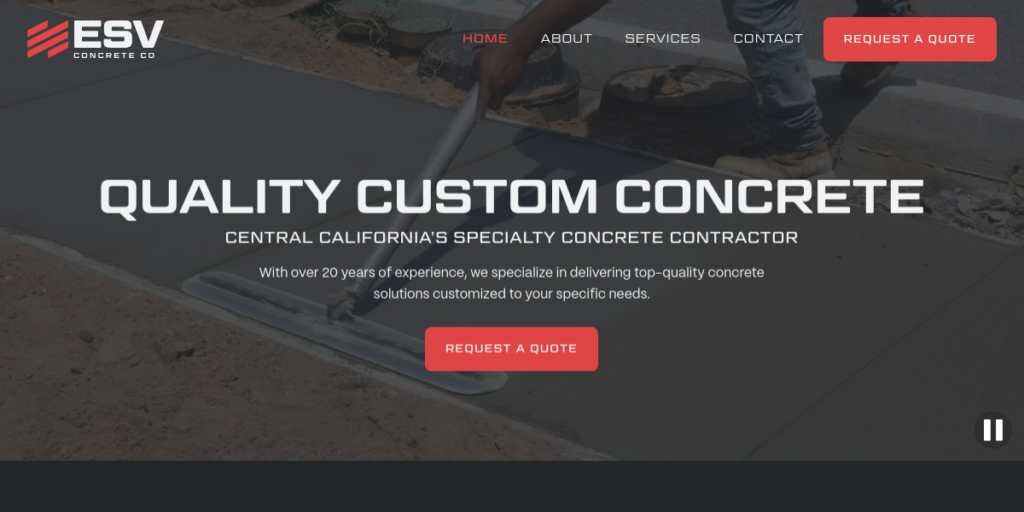 Concrete Contractor Website Design 24 ESV Concrete