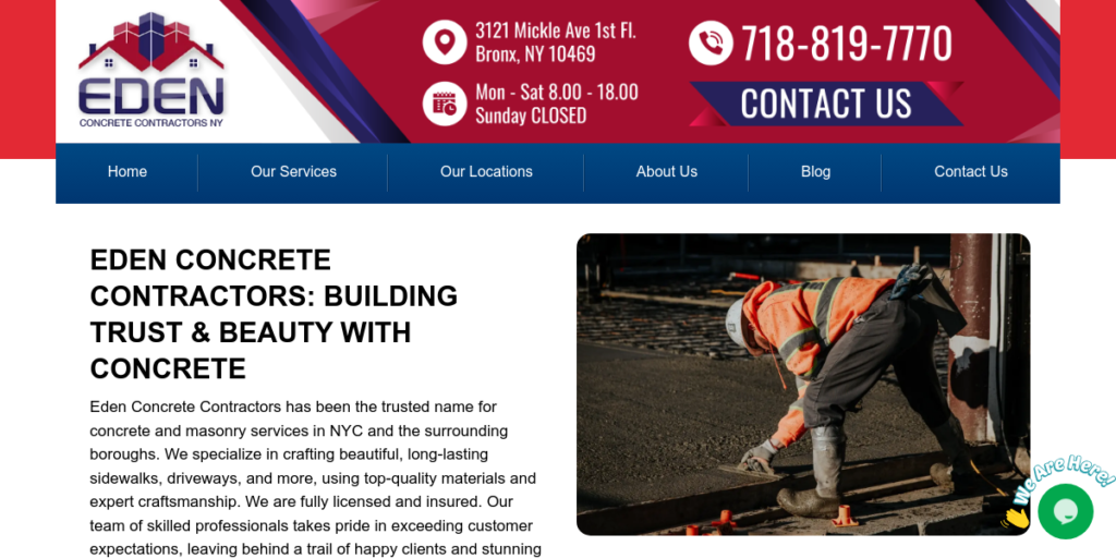 Concrete Contractor Website Design 44 Eden Concrete Contractors NY