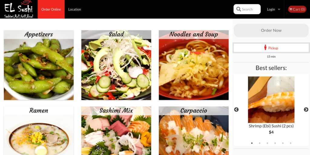 Sushi Restaurant Website Design 8 El Sushi los angeles