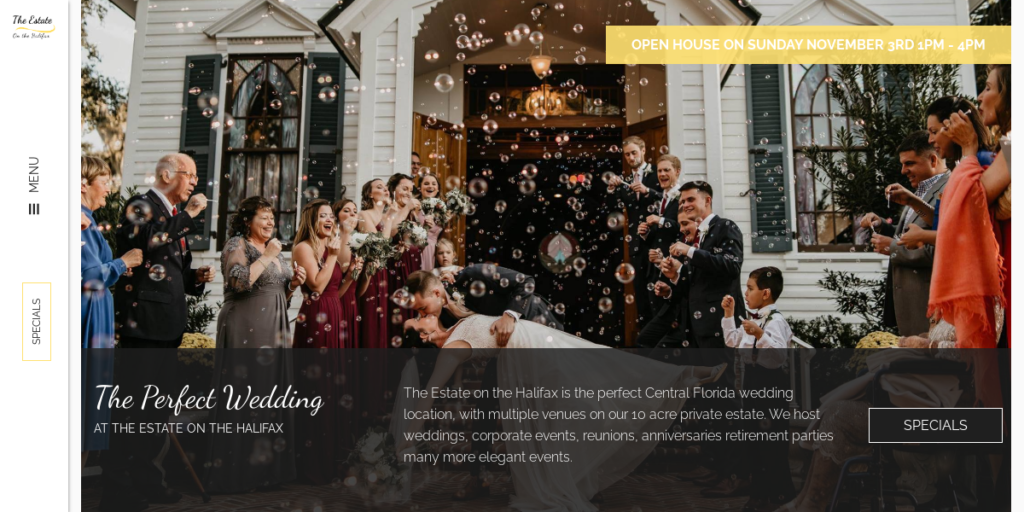 Wedding Venues Website Design 29 Estate on the Halifax