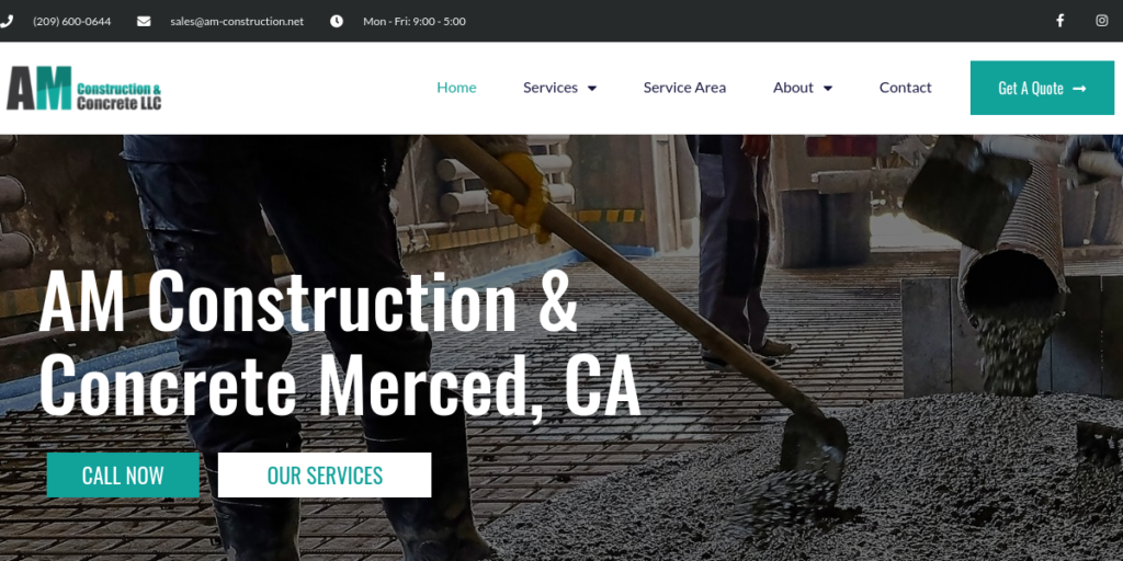 Concrete Contractor Website Design 2 F3tq3wvq AM Construction