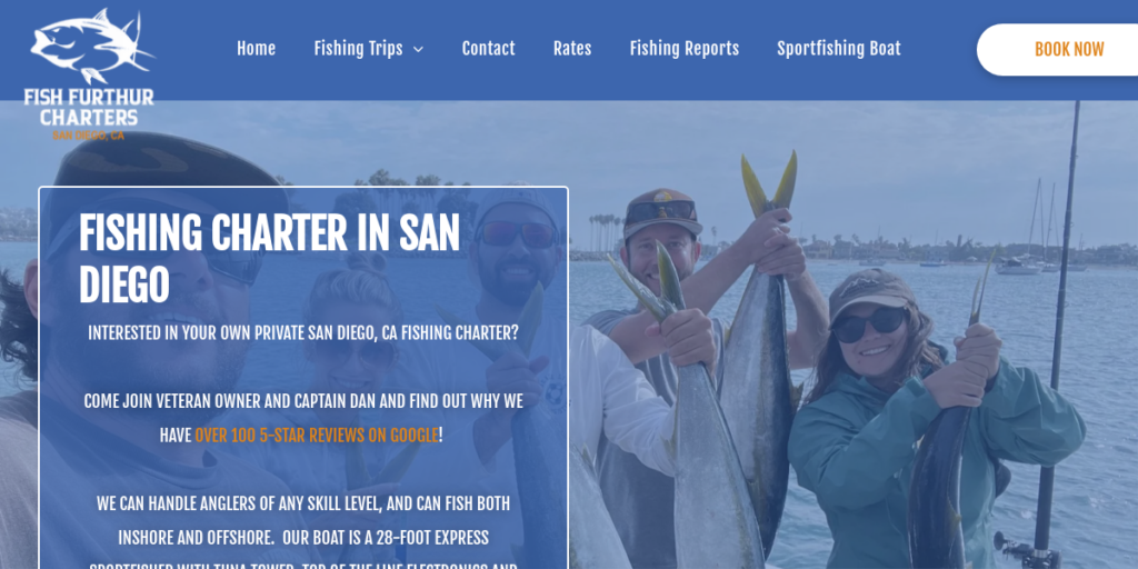 Fishing Charter Web Design 18 Fish Further Charters