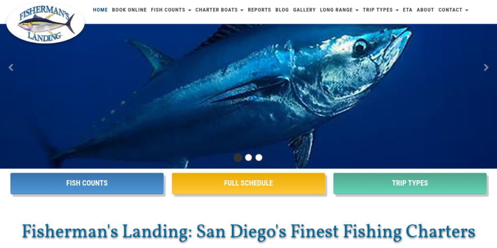 Fishing Charter Web Design 12 Fishermans Landing