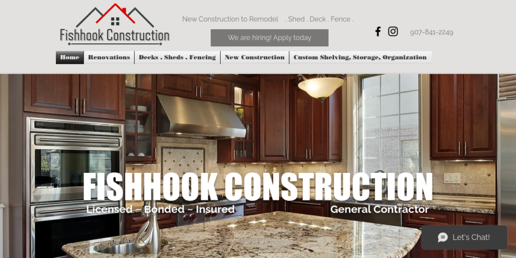 General Contractor Website Design 20 Fishhook Construction