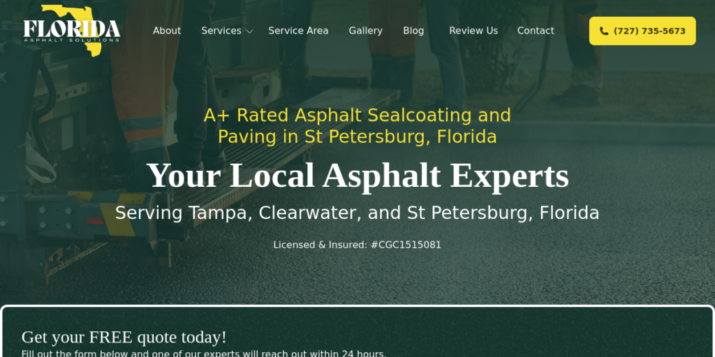 Driveway Contractor Website Design 21 Florida Asphalt Solutions