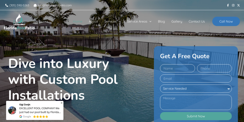 Swimming Pool Contractor Website Design 5 Florida Pool Patio